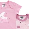 Kojenecké body růžové Měsíček (2 ks) letní růžové body pro holčičku 100% bavlna body s krátkým rukávem Boley 6151208 0 9940 b