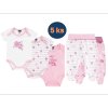 Kojenecký set body a polodupačky růžové Kočička (5 ks) růžové oblečení pro miminko holčičku 100% bavlna Boley 6151205-6371205-9940