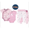 Kojenecký set body zavinovací a polodupačky růžové Měsíček (4 ks) růžové body tepláčky pro holčičku 100% bavlna Boley 6151209-6371205-9940