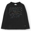 Dívčí tričko s dlouhým rukávem černé flitr bavlněné tričko top pro holku Boboli 722146890 a