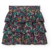 Dívčí sukně skládaná černá s barevnými květy volánky podzim tenká pružná sukně pro holku Boboli 7221579728 a