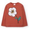 Dívčí tričko s dlouhým rukávem Natura bavlněné tričko jílově oranžové pro holku Boboli 4420445169 a