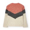 Chlapecký svetr Natura oranžový svetr pruhovaný jílová krémová šedá měkounký svetr pro kluka žebrovaný Boboli 3120845169 b