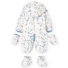 Kojenecká zimní kombinéza pro miminko odepínací rukavičky a termo botičky teplá fleecová podšívka bílá modrá růžová lední medvídek Boboli 1120049685 b