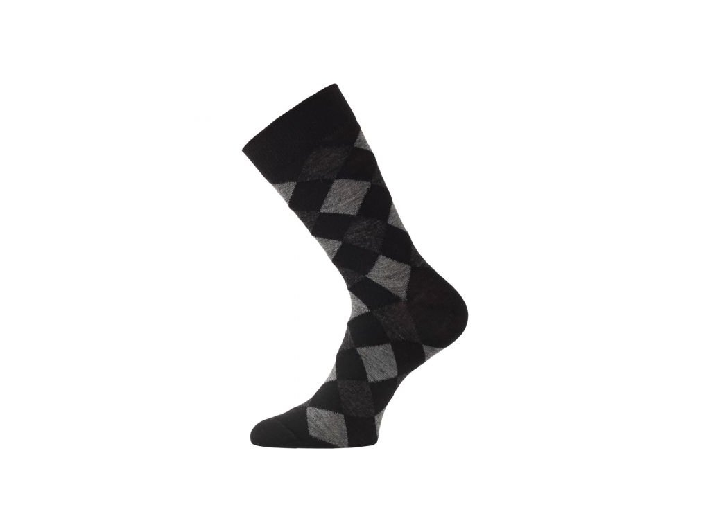 Merino ponožky Lasting WPK černá kostka