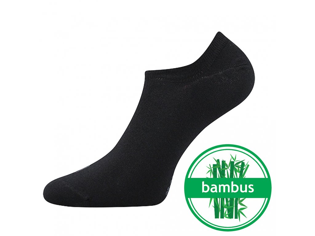 Dospělé podkotníkové bambusové ponožky Lonka Dexi - černé