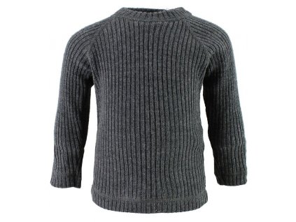 Žebrovaný merino svetr JOHA - tm. šedý