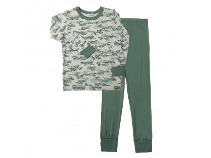 Pyžamový set JOHA - zelený maskáč