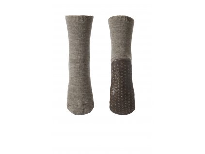 Merino ponožky silné MP Denmark protiskluzová šedý melír podrážka