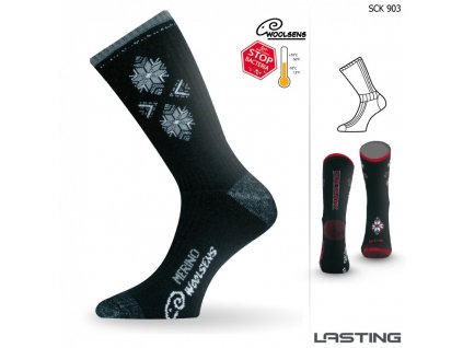 Lyžařské ponožky s norským vzorem Lasting - běžky šedé