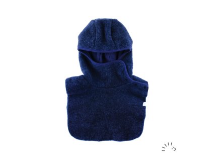 Vlněná kukla merino fleece- tm.modrá