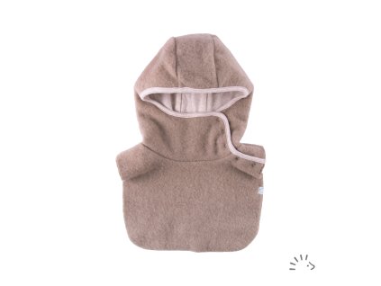 Vlněná kukla merino fleece - béžová