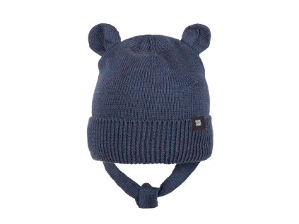 Dětská merino čepice Pure Pure - s oušky modrá