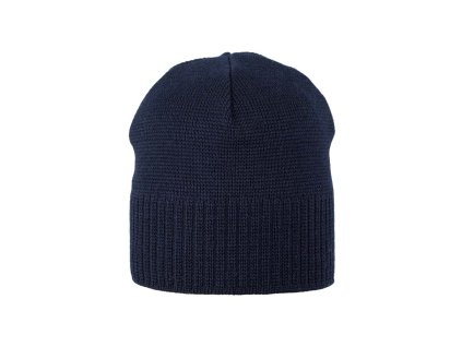 Merino čepice beanie hladká Pure Pure - tm. modrá