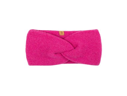 Pletená čelenka Pure Pure merino/kašmír - jasně růžová