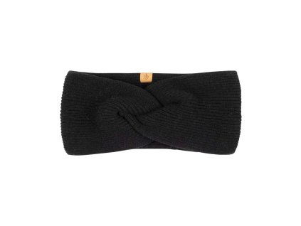 Pletená čelenka Pure Pure merino/kašmír - černá