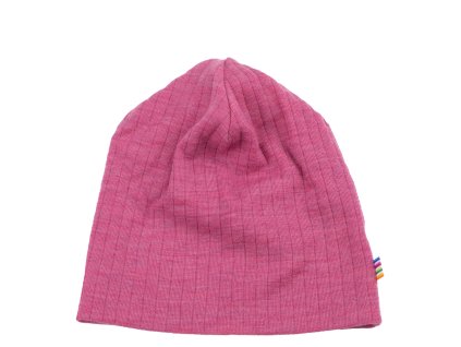 Dětská merino čepice Joha basic dvouvrstvá - sv.fuchsia