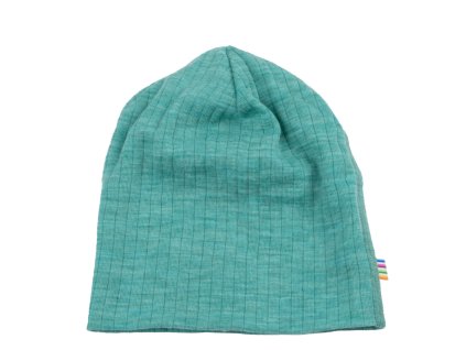 Dětská merino čepice Joha basic dvouvrstvá - tm. mentolová