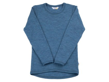 Merino triko JOHA basic jeansová modrá