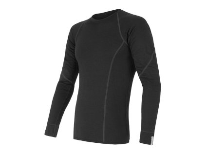 Pánské merino triko Sensor ACTIV dl.rukáv černé