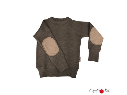 manymonths natural woollies pullover with elbow patches explore