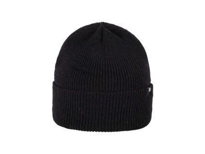 Velmi teplá merino čepice žebrovaná s ohrnovacím lemem Pure Pure s kašmírem - unisex dospělá - černá