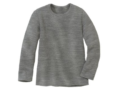 Lehký merino svetřík Disana se vzorem včelí plástve - šedý