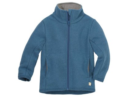 Merino bundička/mikina se zipem Disana - holubí modrá