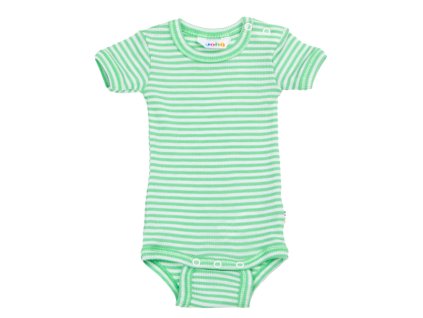 Body PROUŽKY kr. rukáv merino/hedvábí JOHA - zelené jablko