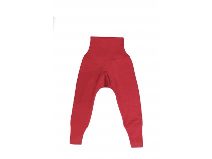Kalhoty merino/hedvábí Cosilana červené