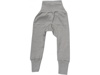 Kalhoty bavlna/merino/hedvábí Cosilana šedé