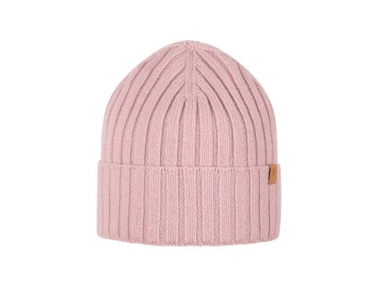 Merino čepice žebrovaná Pure Pure s kašmírem - dospělá -sv. růžová