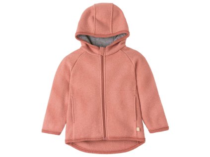 Merino bundička s kapucí na ZIP Disana - sladce růžová