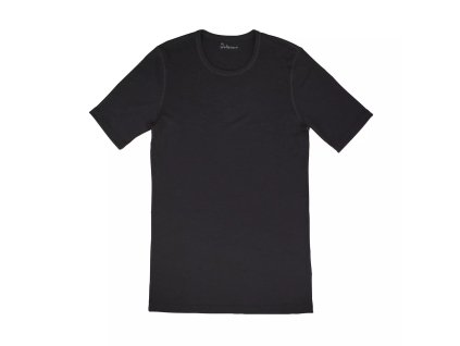 Pánské triko kr. rukáv merino - černé