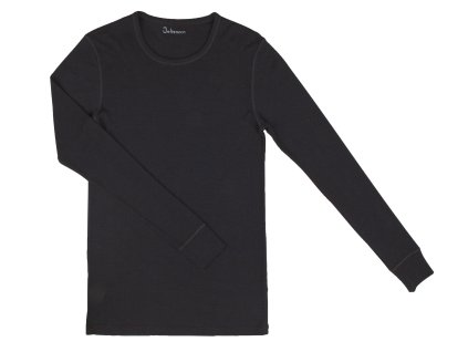 Pánské triko dlouhý rukáv merino - černé