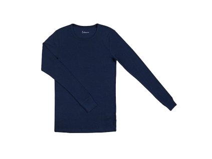 Pánské triko dlouhý rukáv merino - modré