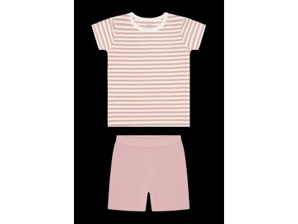 Set tričko a šortky bambus Hust and Claire - růžový pruh