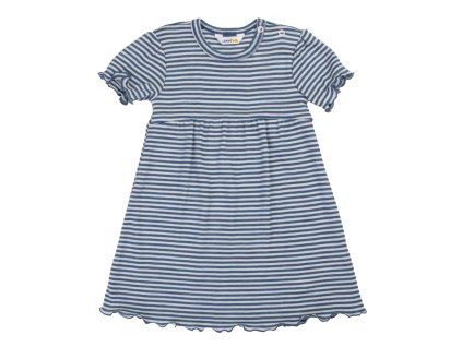 Šaty PROUŽKY merino/hedvábí JOHA - modrá