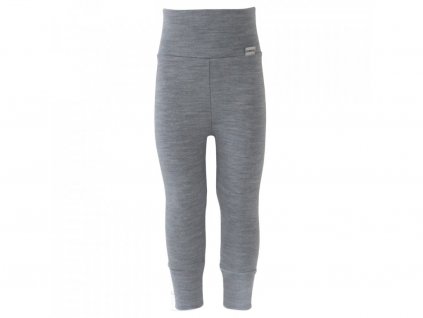 Rostoucí merino kalhoty Crawler vysoký pas - šedý melír