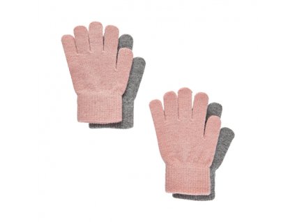 Dětské prstové vlněné rukavice Celavi sv.růžové/šedé 2 balení