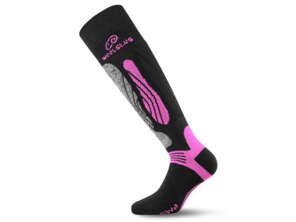 Lasting tenké merino lyžařské podkolenky SWI růžové
