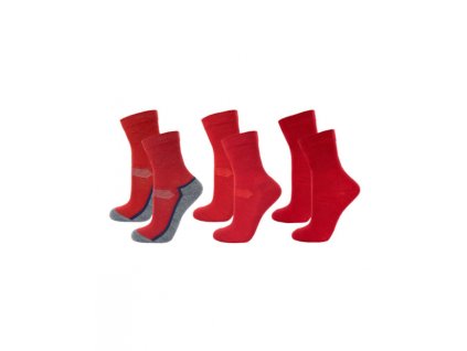 Merino ponožky Janus 3 páry v balení - červená