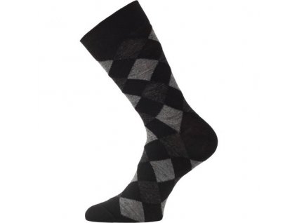 Merino ponožky Lasting WPK černá kostka