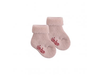Dětské merino ponožky Condor silné froté - starorůžová