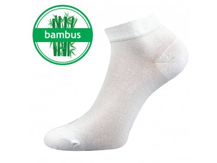Dospělé nízké bambusové ponožky Lonka Desi - bílé