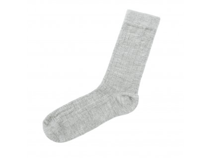 Tenké merino ponožky JOHA žebrované sv. šedá