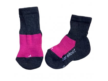 Merino barefoot ponožky Minimol zesílené - růžová