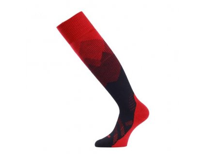 Teplé silné lyžařské merino ponožky 16 um Lasting - červené hory