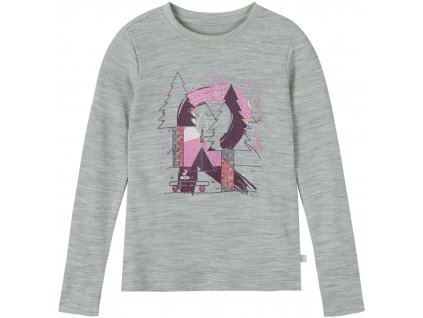 Dětské triko s dlouhým rukávem Reima Viluton -  Melange grey