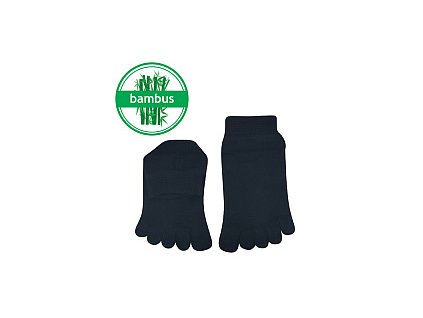 Prstové ponožky bambus Voxx nízké - černé